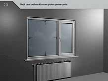 Sabit cam tarafının tüm cam çıtları yerine çakılır.